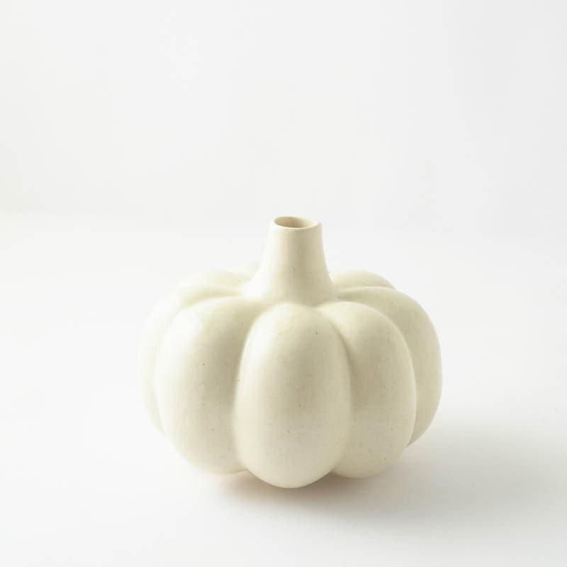 Buy Pumpkin Vase - White Vase from Vaaree