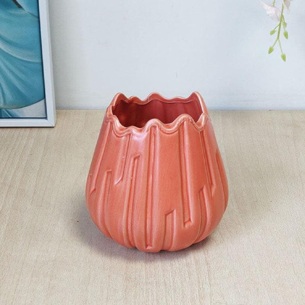 Buy Quirky Pottery Vase - Orange Vase from Vaaree