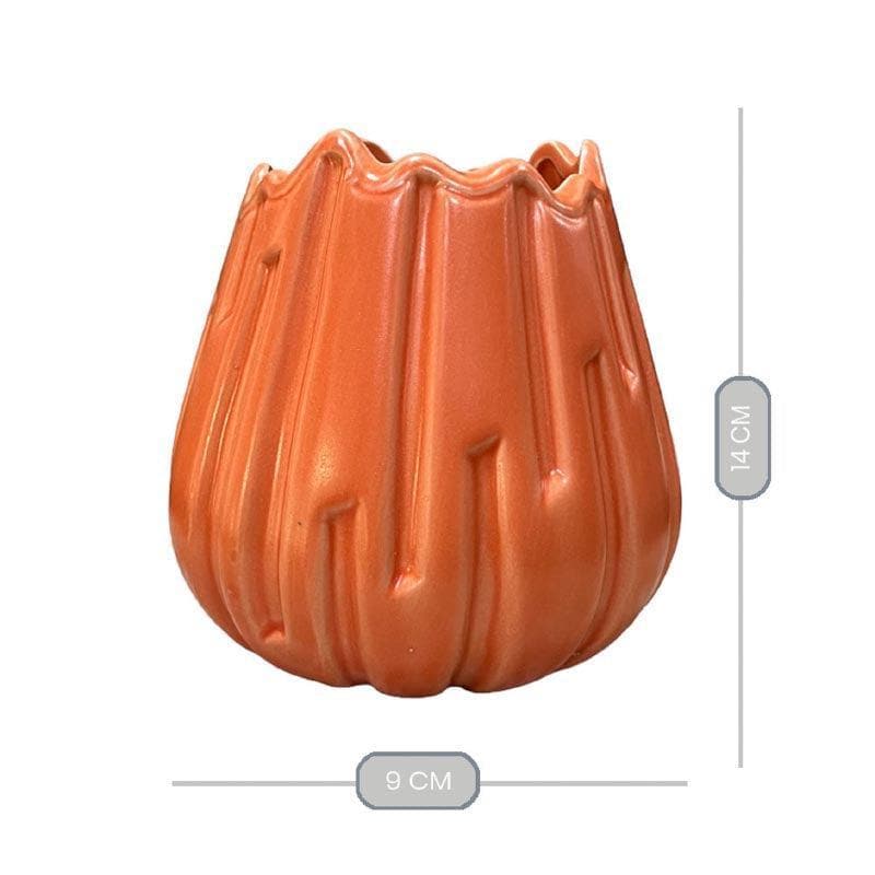 Buy Quirky Pottery Vase - Orange Vase from Vaaree