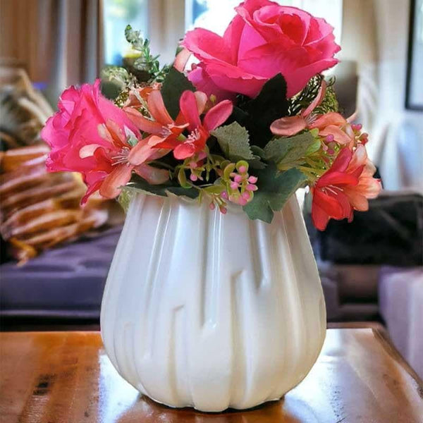 Buy Quirky Pottery Vase - White Vase from Vaaree