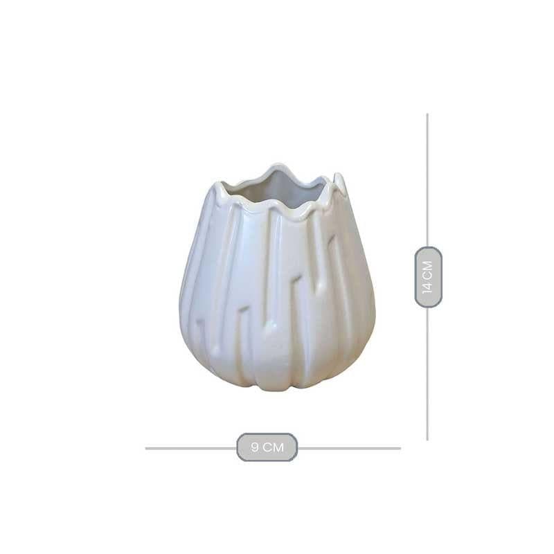 Buy Quirky Pottery Vase - White Vase from Vaaree