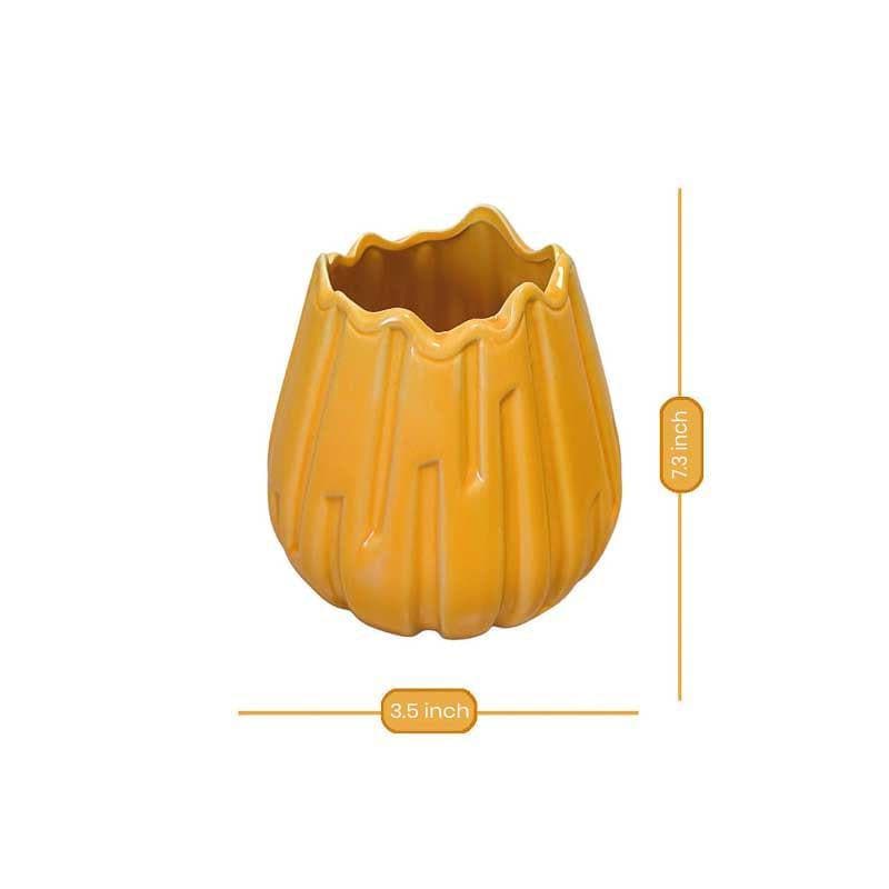 Buy Quirky Pottery Vase - Yellow Vase from Vaaree