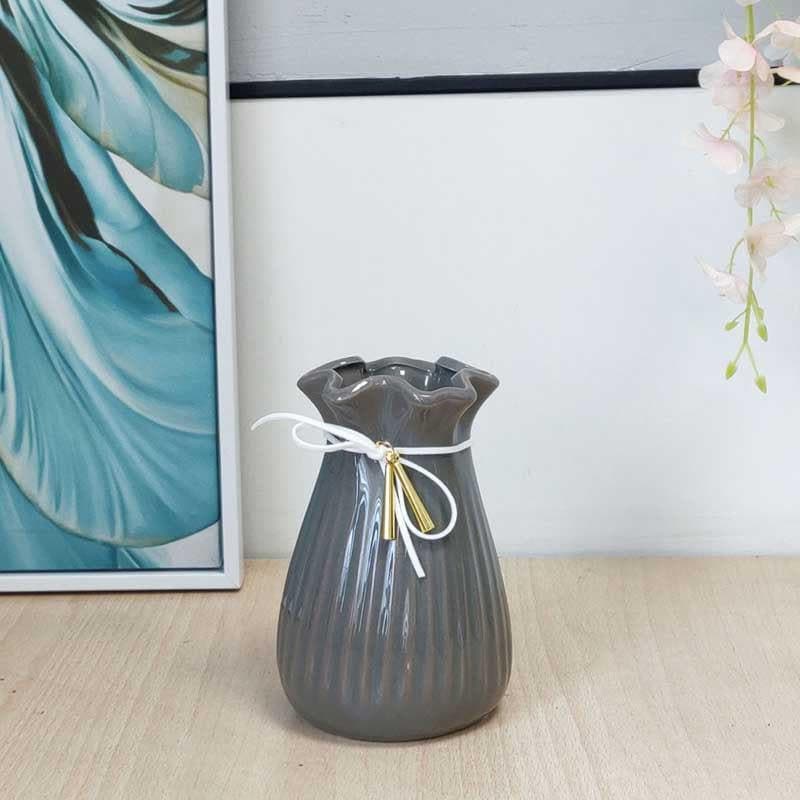 Buy Quirky Symmetry Vase - Grey Vase from Vaaree