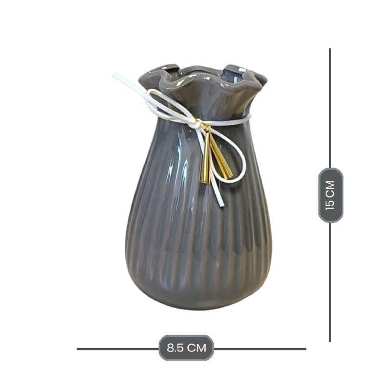 Buy Quirky Symmetry Vase - Grey Vase from Vaaree