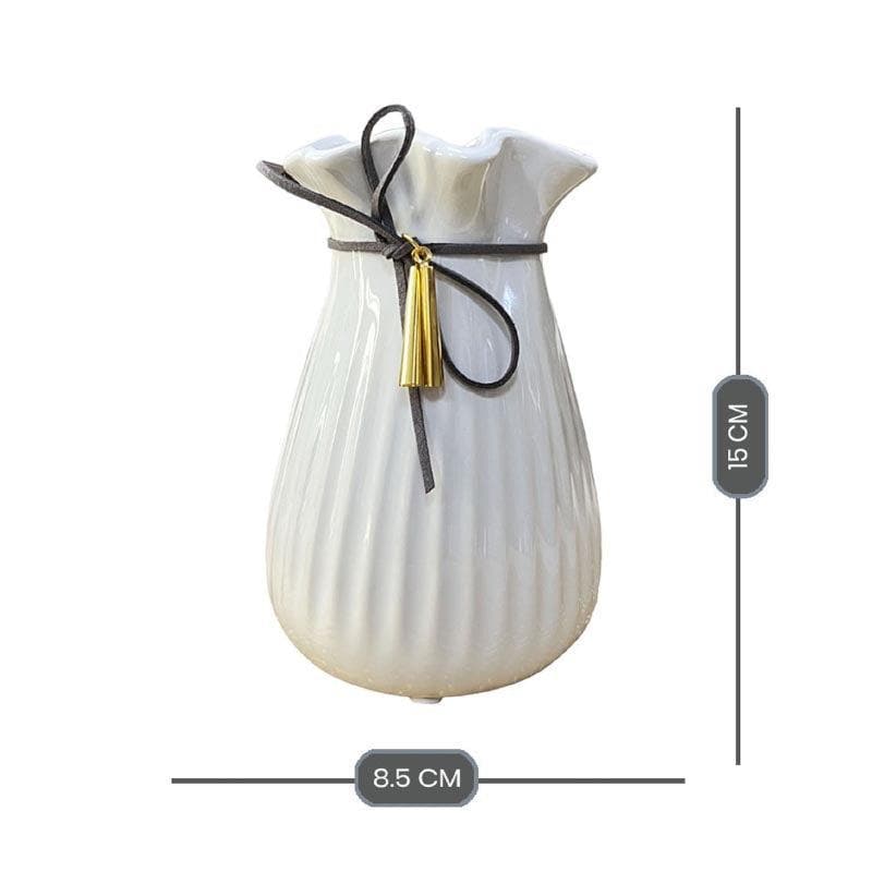 Buy Quirky Symmetry Vase - White Vase from Vaaree