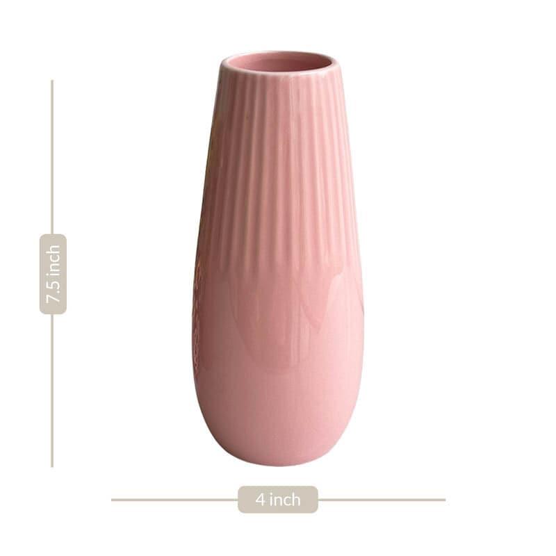 Buy Redvo Ceramic Vase - Pink Vase from Vaaree