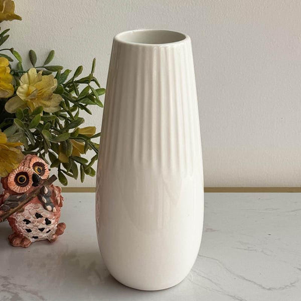 Buy Redvo Ceramic Vase - White Vase from Vaaree