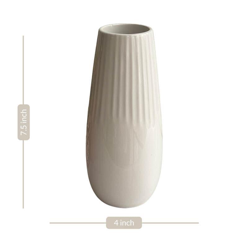 Buy Redvo Ceramic Vase - White Vase from Vaaree