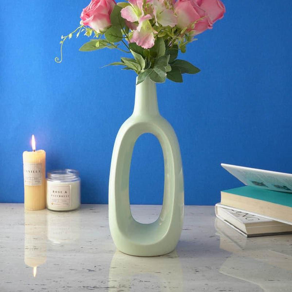 Buy Vase - Ring Vase - Green at Vaaree online