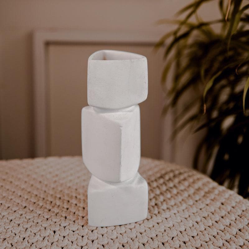 Buy Rock Stack Vase - White Vase from Vaaree