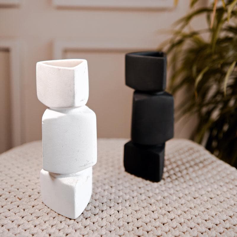 Buy Rock Stack Vase - White Vase from Vaaree