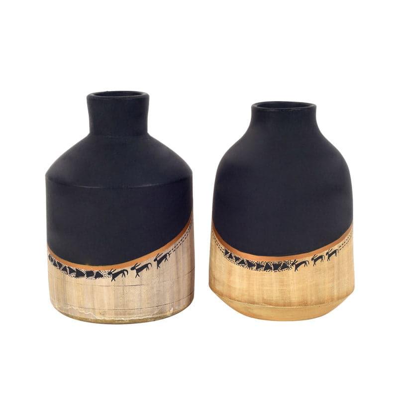 Buy Rudo Tribal Terracotta Vase - Set Of Two Vase from Vaaree