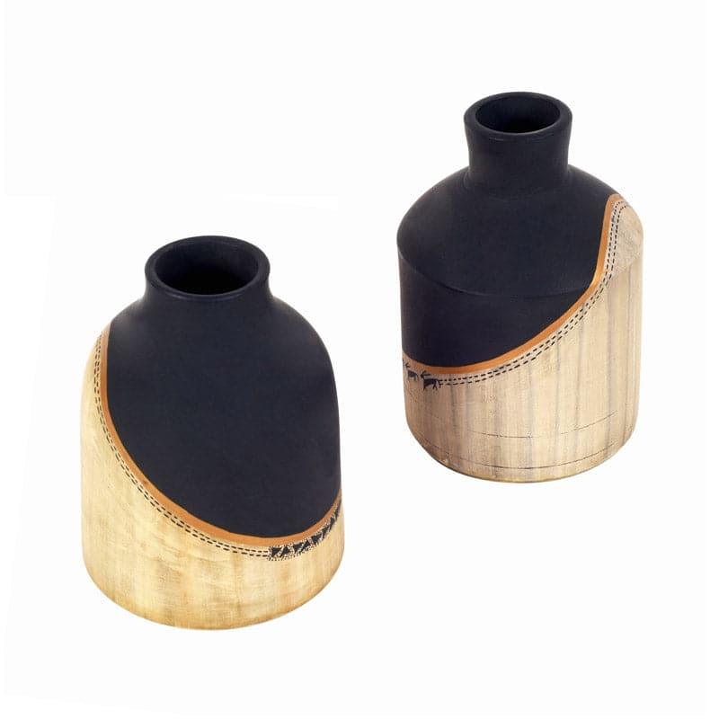 Buy Rudo Tribal Terracotta Vase - Set Of Two Vase from Vaaree