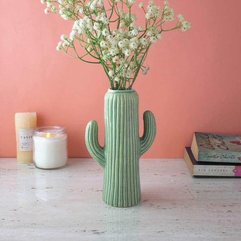 Buy Rustic Cactus Vase - Green Vase from Vaaree