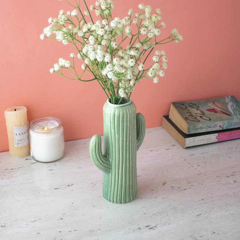 Buy Rustic Cactus Vase - Green Vase from Vaaree