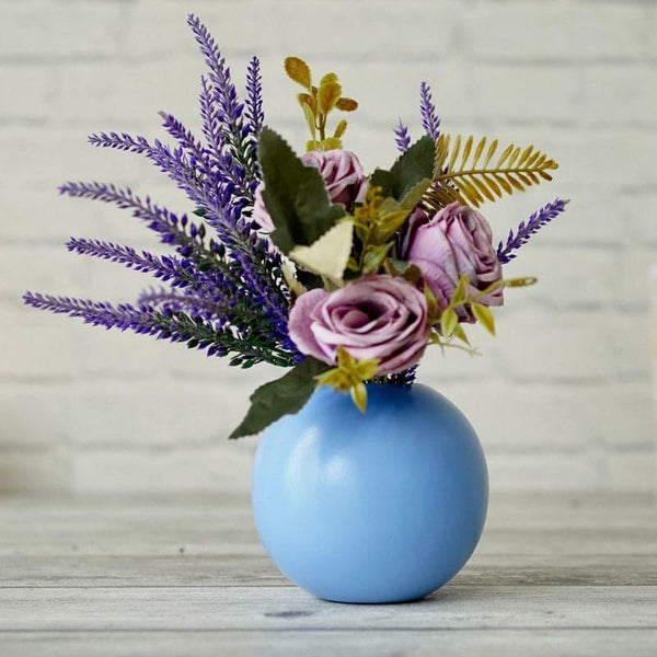 Vase - Sawera Metal Vase (Blue) - Small