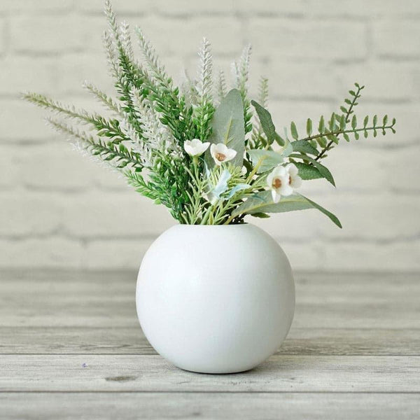 Vase - Sawera Metal Vase (White) - Small