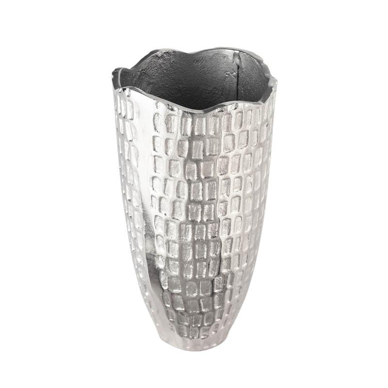 Vase - Silver Grided Vase