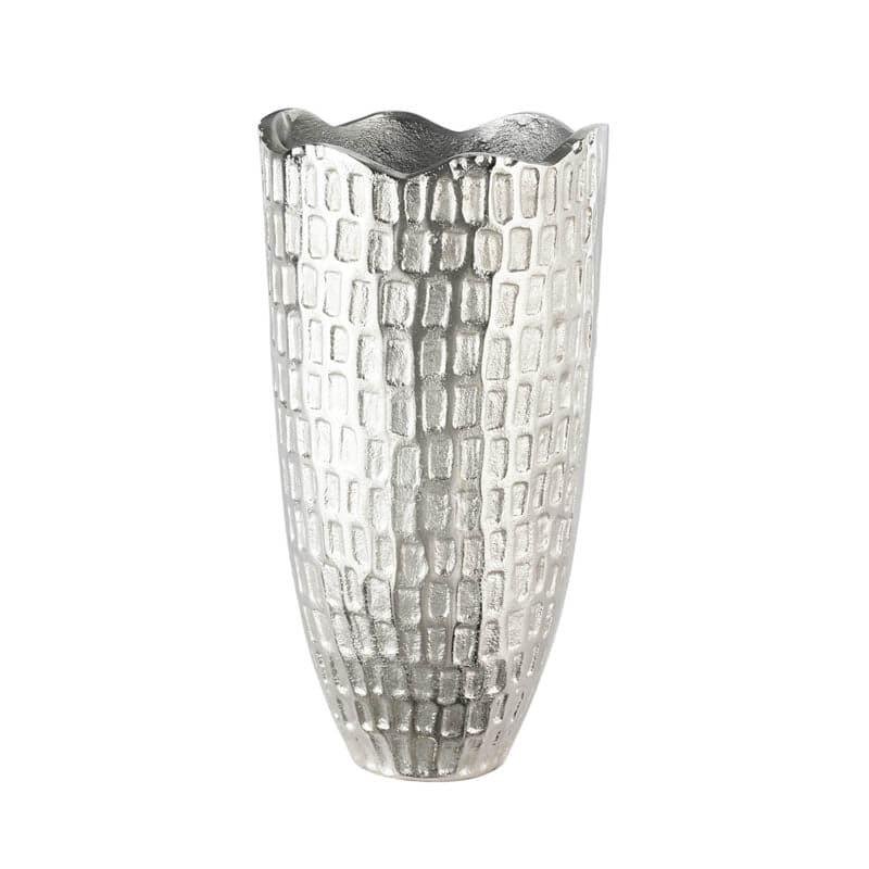 Vase - Silver Grided Vase