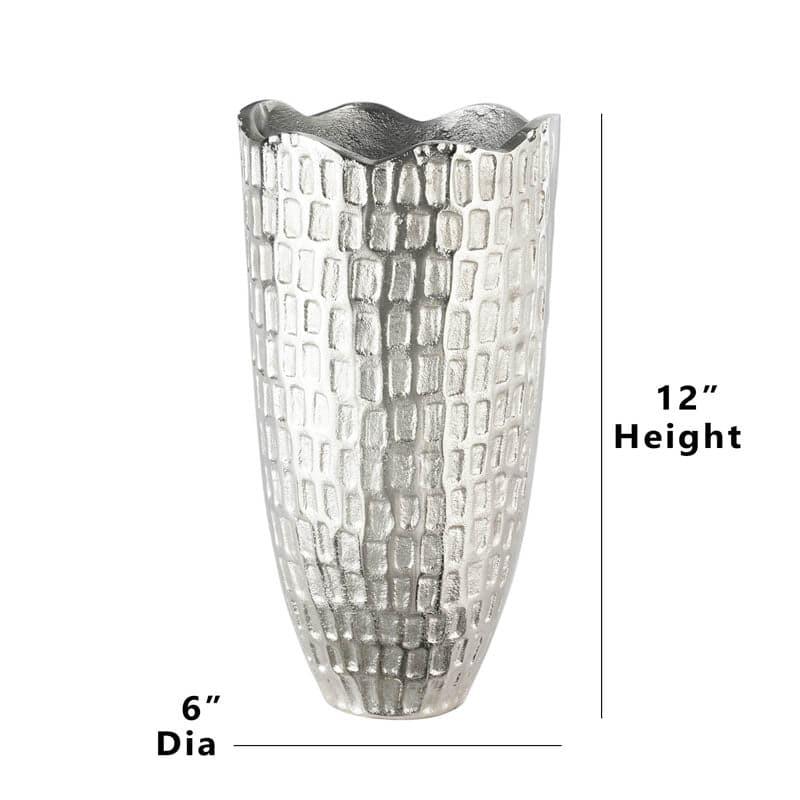 Vase - Silver Grided Vase