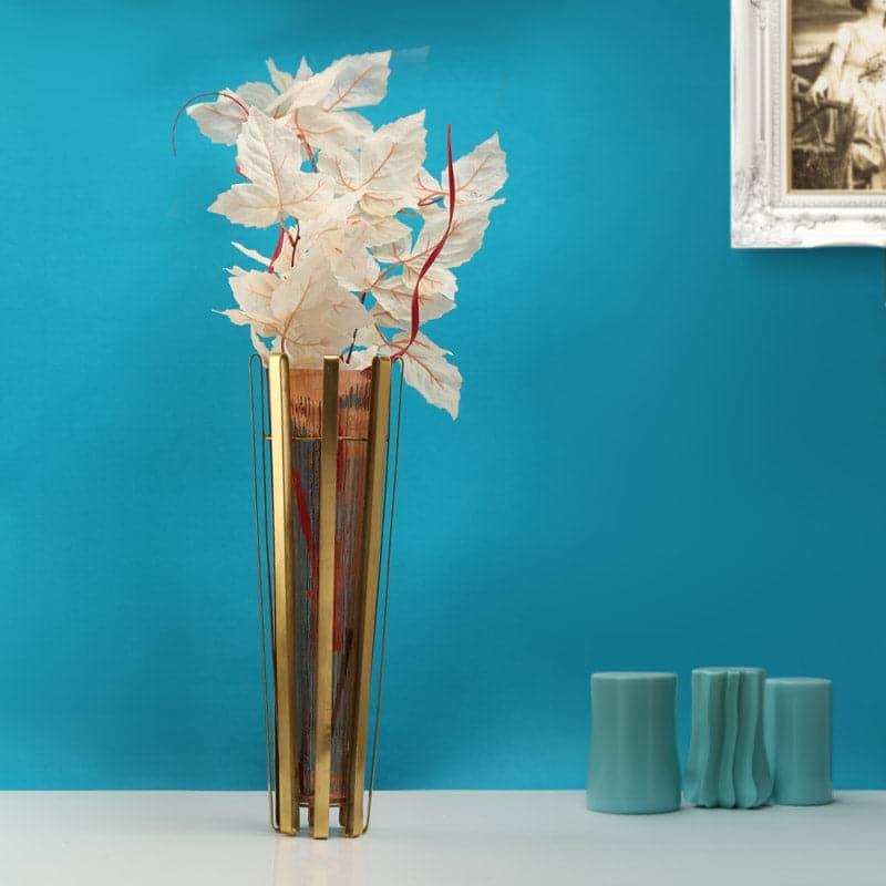 Buy Solange Glass Vase - Amber Vase from Vaaree