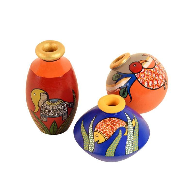 Vase - Srimoga Tribal Terracotta Vase - Set Of Three