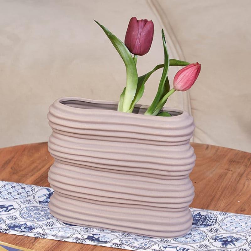 Buy Stripe Stack Vase - Beige Vase from Vaaree