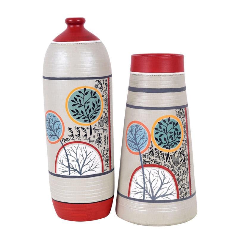 Buy Thanga Tribal Terracotta Vase - Set Of Two Vase from Vaaree