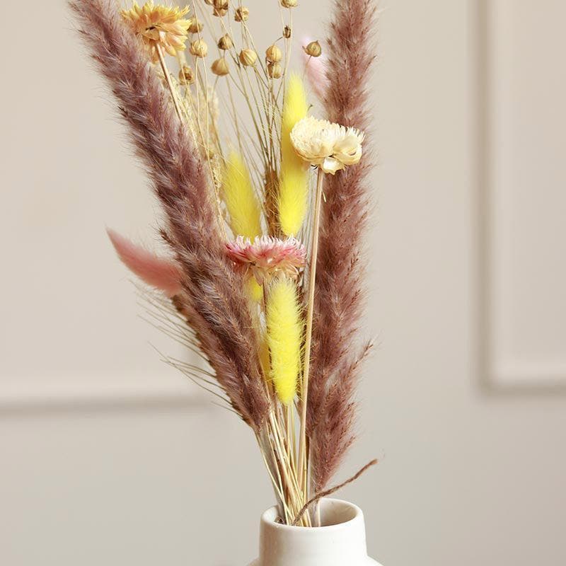 Buy Tuskan Vase With Naturally Dried Flower Bunch Vase from Vaaree