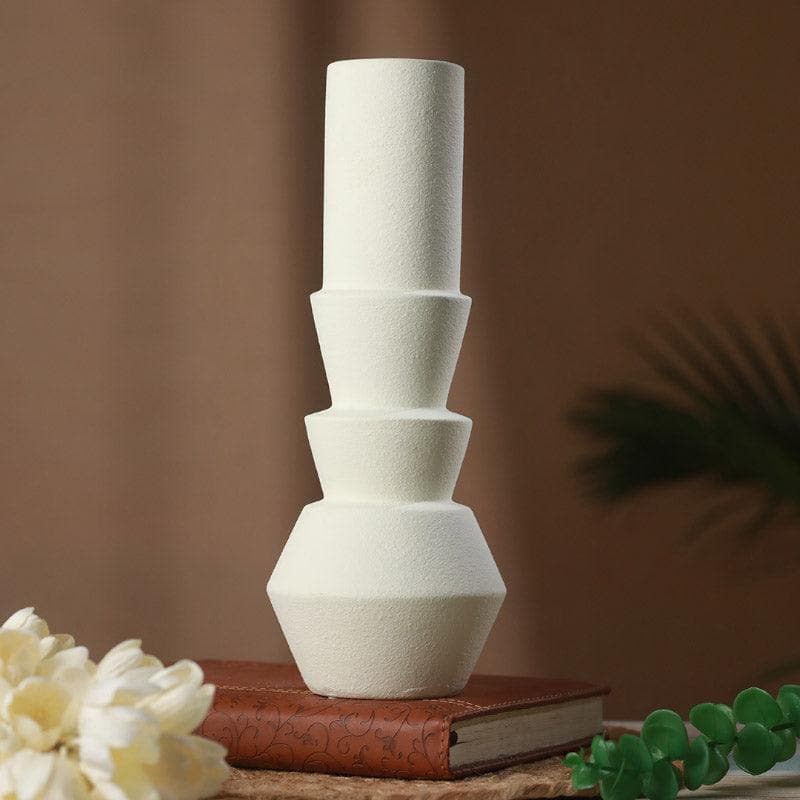 Buy Ulwin Ceramic Vase - White Vase from Vaaree