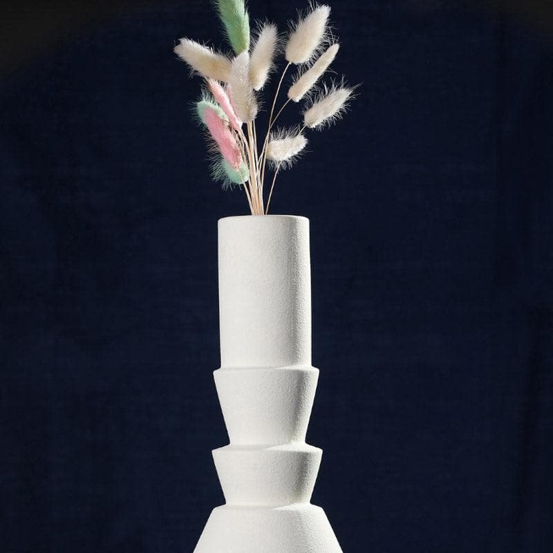 Buy Ulwin Ceramic Vase - White Vase from Vaaree