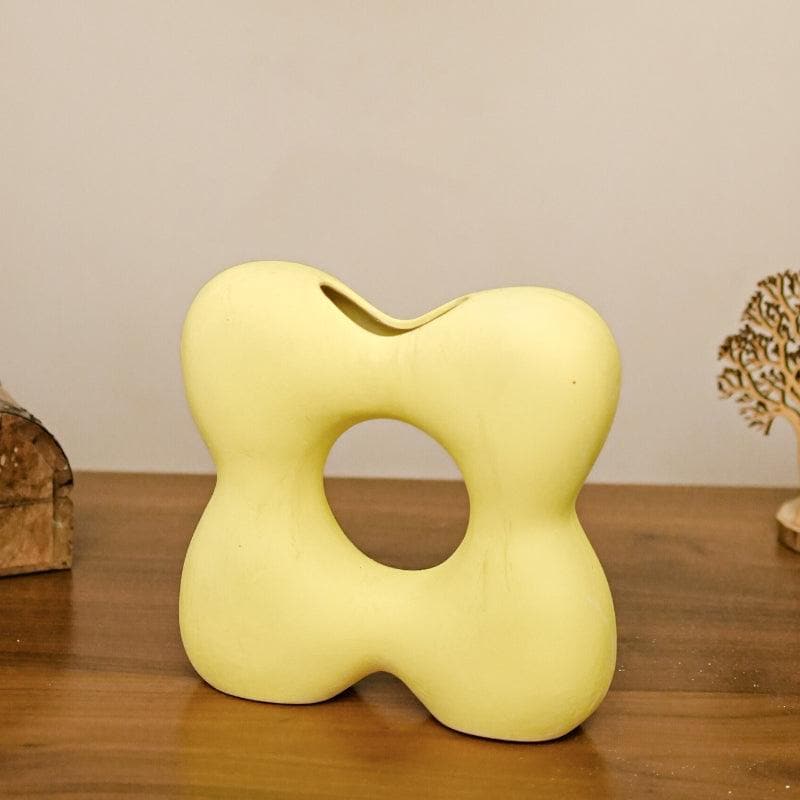 Buy Whimsy Flora Vase - Yellow Vase from Vaaree