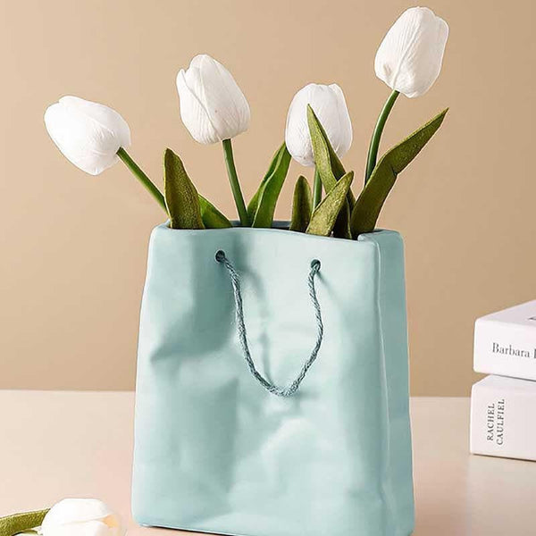 Vase - Whimsy Paperbag Vase - Blue