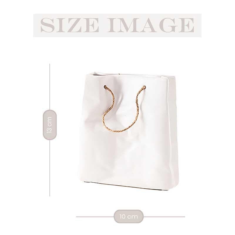 Vase - Whimsy Paperbag Vase - White