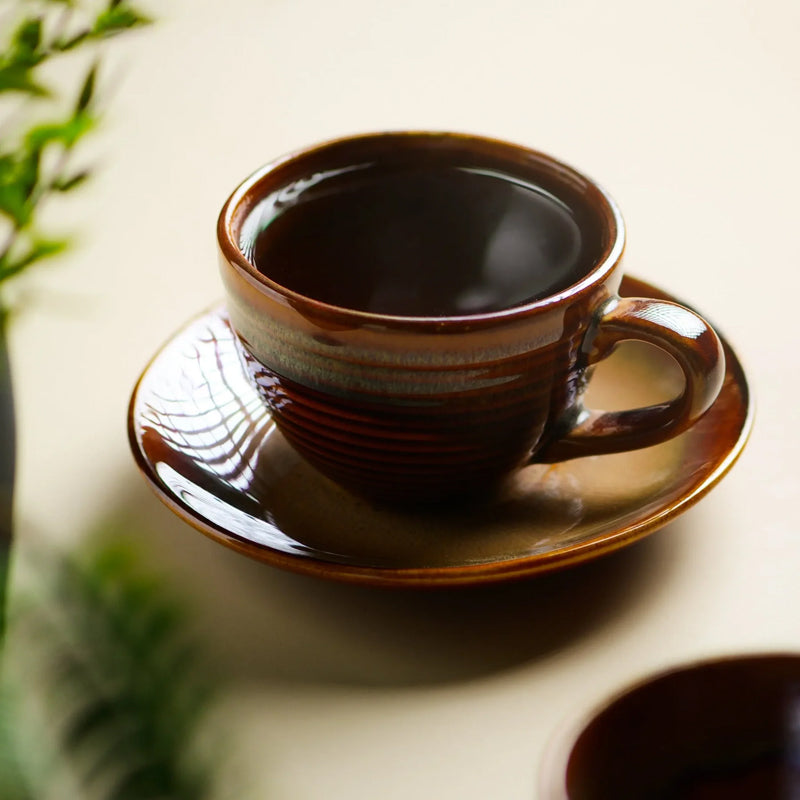 Buy Sragen Handmade Cup & Saucer (300 ML) - Twelve Piece Set Tea Cup & Saucer from Vaaree