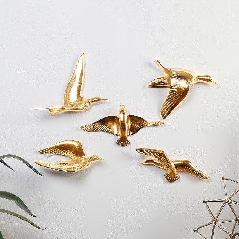 Buy Bird Flight Fancy Wall Accent - Set Of Five Wall Accents from Vaaree