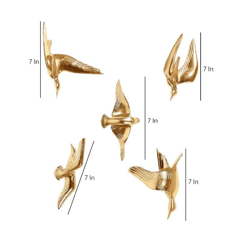 Buy Bird Flight Fancy Wall Accent - Set Of Five Wall Accents from Vaaree