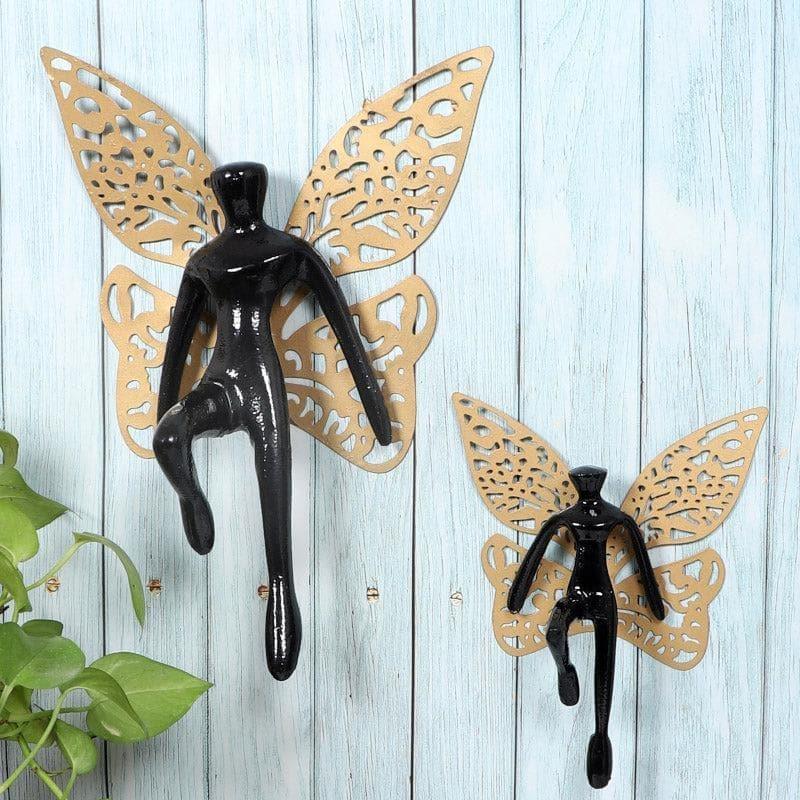 Wall Accents - Butterfly Man Wall Accent (Black) - Set Of Two