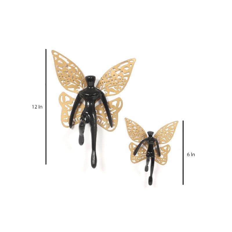 Wall Accents - Butterfly Man Wall Accent (Black) - Set Of Two