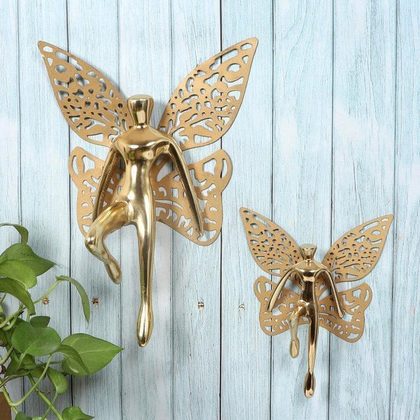 Wall Accents - Butterfly Man Wall Accent (Gold) - Set Of Two