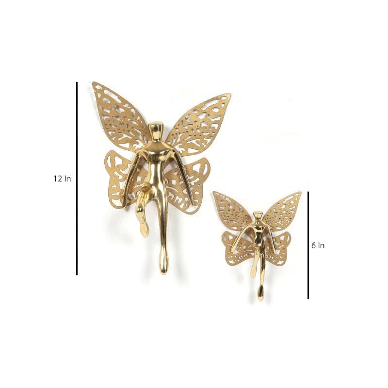 Wall Accents - Butterfly Man Wall Accent (Gold) - Set Of Two