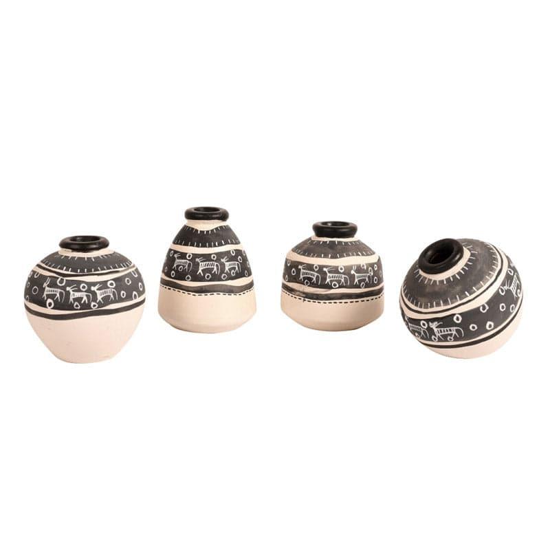 Wall Accents - Chenaya Wall Shelf With Pots - Set Of Five