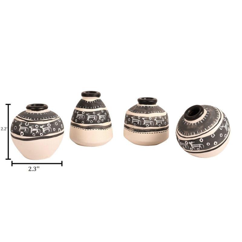 Wall Accents - Chenaya Wall Shelf With Pots - Set Of Five