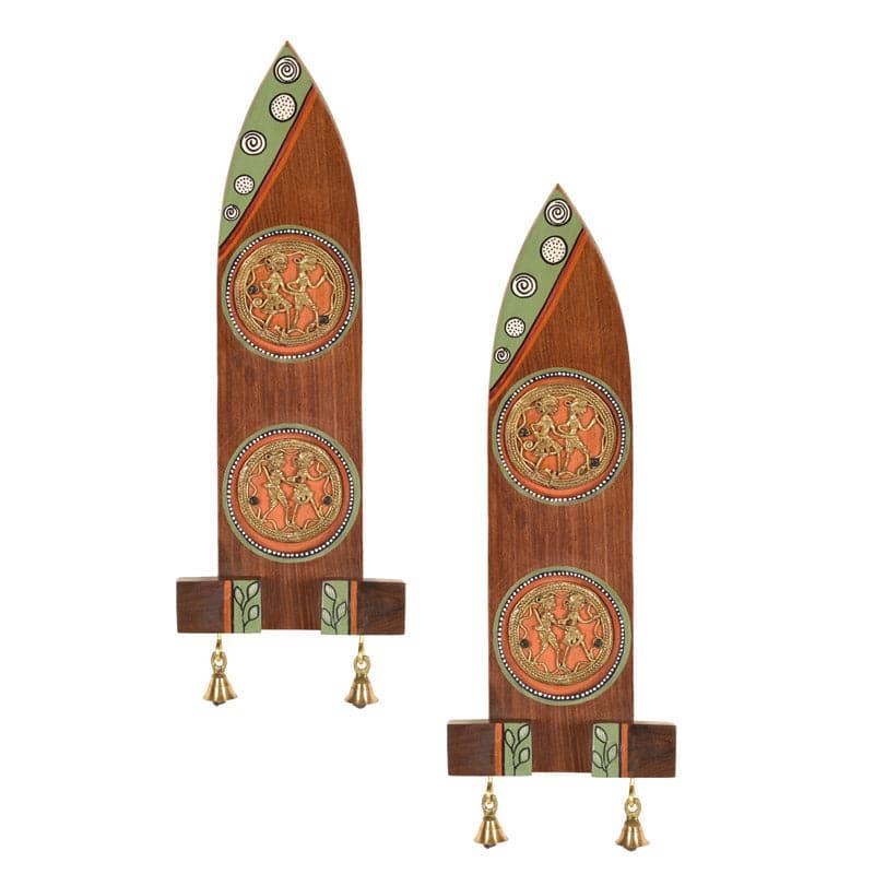 Wall Accents - Ethnic Dhokra Boat Wall Accent - Set Of Two