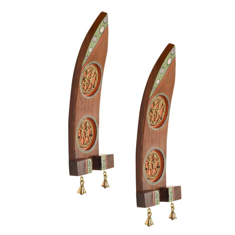 Wall Accents - Ethnic Dhokra Boat Wall Accent - Set Of Two