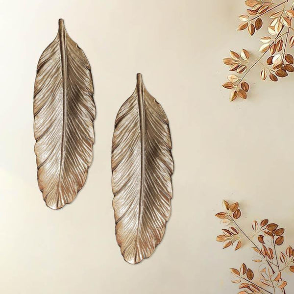 Wall Accents - Feathery Wall Decor - Set Of Two