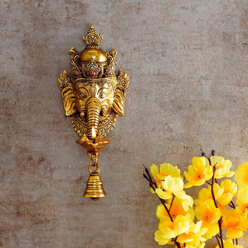 Buy Ganesh Diya With Bell Wall Accents from Vaaree