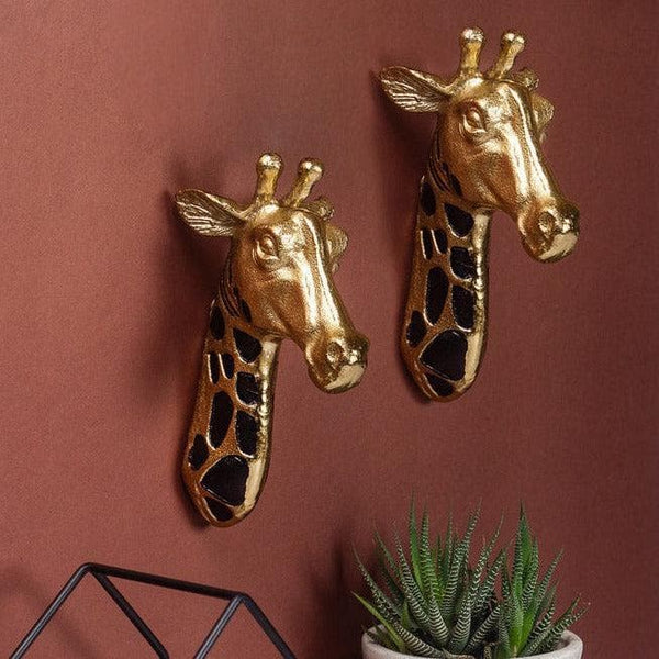 Wall Accents - Giraffe Glory Wall Accent (Gold) - Set Of Two