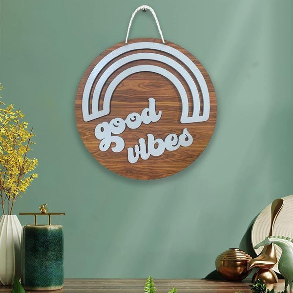 Wall Accents - Good Vibes Only Wall Decor - Brown