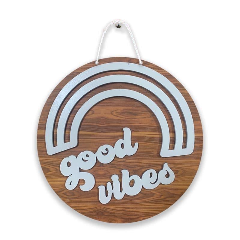 Wall Accents - Good Vibes Only Wall Decor - Brown